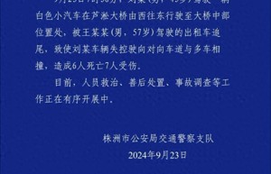 株洲芦淞大桥6死7伤事故视频：网约车遭追尾疑失控；肇事车本月9日刚获得运输证；极狐客服：正调查原因